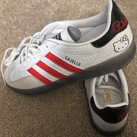 Adidas Hello Kitty White and Red Striped Sneakers - Picture 2 of 6